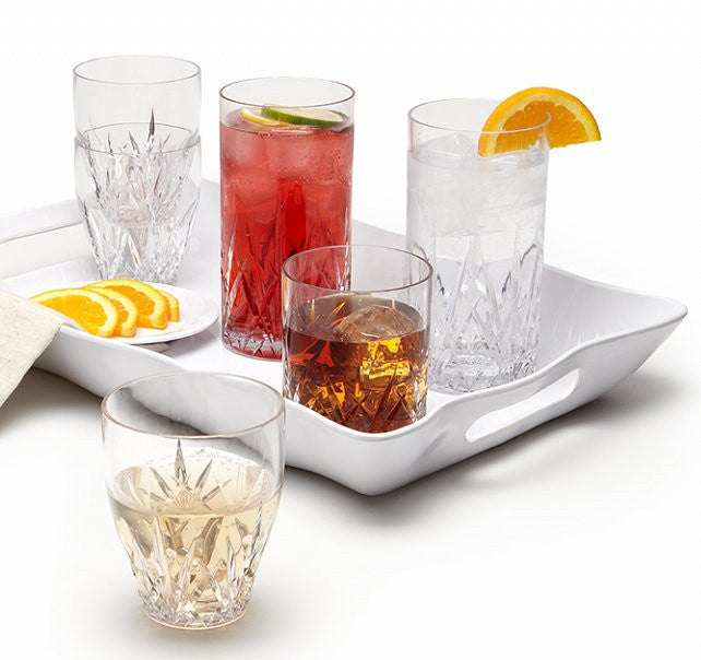 Plastic Tumblers Drinking Glasses Set of 2 Clear,Acrylic Cups For