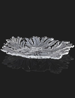 Frosted Leaf Heavy-Weight Acrylic Serving Platter - Nautical Luxuries