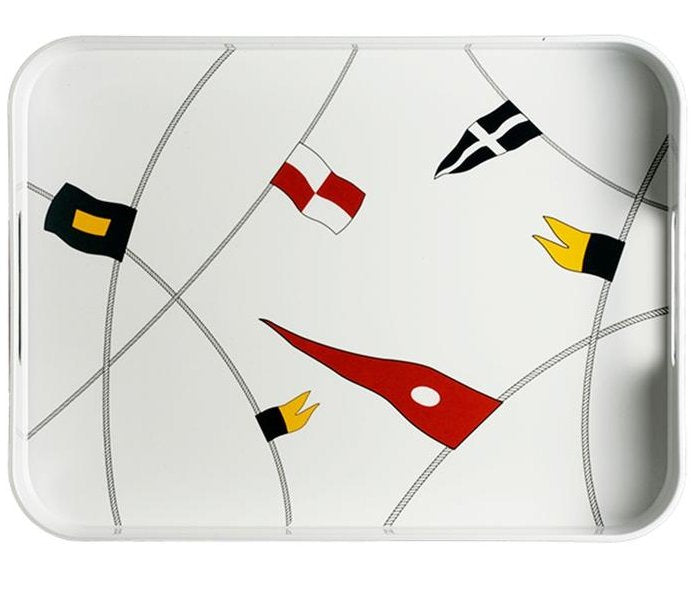 Waving Pennants Non-Breakable Rectangular Serving Tray - Nautical Luxuries