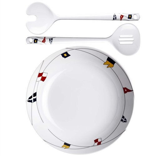 Non-Skid Waving Pennants Dinnerware For Six - Nautical Luxuries