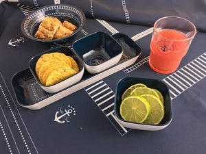 Non-Breakable 4-Pc. Snack Bowl/Tray Sets - Nautical Luxuries