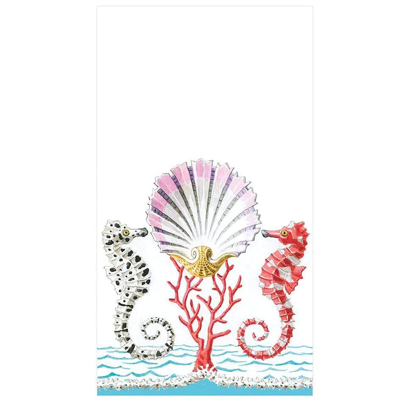 Luxury Disposables Guest Towels/Stately Seahorses - Nautical Luxuries