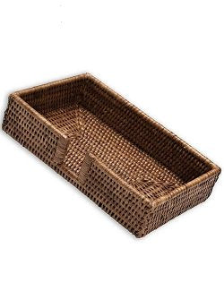 Natural Rattan Disposable Guest Towel Caddies - Nautical Luxuries