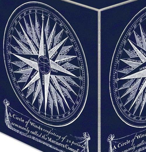 Decoupage Compass Rose Wood 2-Pc. Bath Sets - Nautical Luxuries