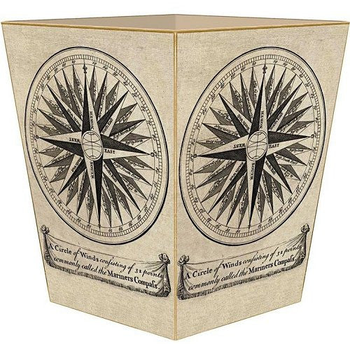 Decoupage Compass Rose Wood 2-Pc. Bath Sets - Nautical Luxuries