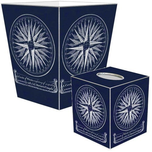 Decoupage Compass Rose Wood 2-Pc. Bath Sets - Nautical Luxuries