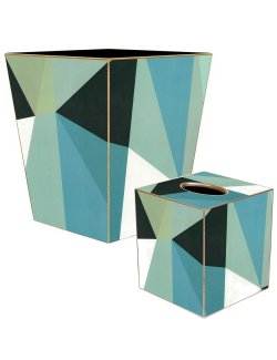 Coastal Geometrics Decoupage Bath Set - Nautical Luxuries