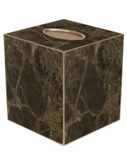 Marble Elegance Decoupage Wood Tissue Box - Nautical Luxuries