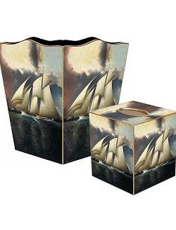 Vintage Schooner Decoupage Bath Set - Nautical Luxuries