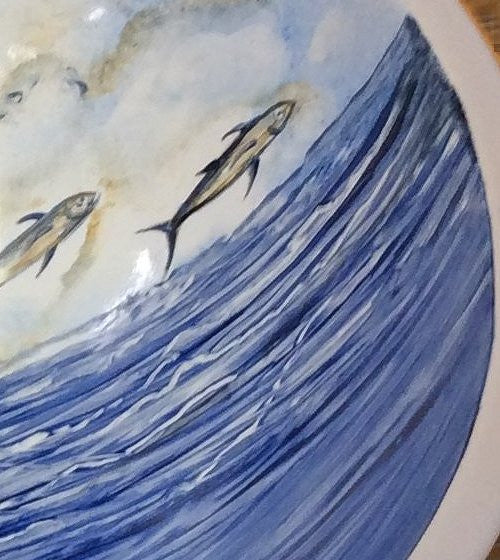 Hand-Painted Leaping Marlin Coastal Sink - Nautical Luxuries