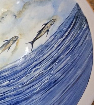 Hand-Painted Leaping Marlin Coastal Sink - Nautical Luxuries