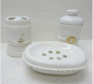 Castaways Hand-Painted Porcelain Bath Accessories - Nautical Luxuries