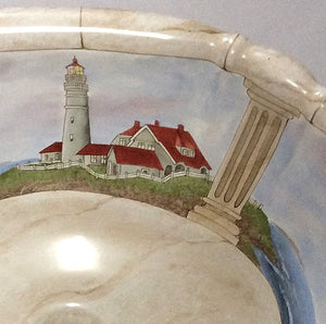 Hand-Painted Lighthouse Nautical Sink - Nautical Luxuries