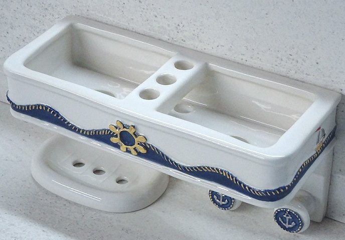 Castaways Hand-Painted Porcelain Bath Accessories - Nautical Luxuries