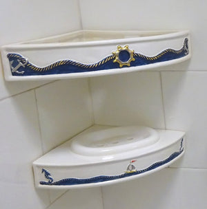 Castaways Hand-Painted Porcelain Bath Accessories - Nautical Luxuries