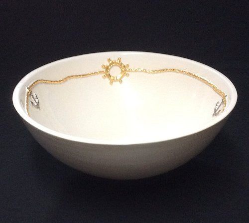 Platinum & Gold Nautical Relief Design Sink - Nautical Luxuries