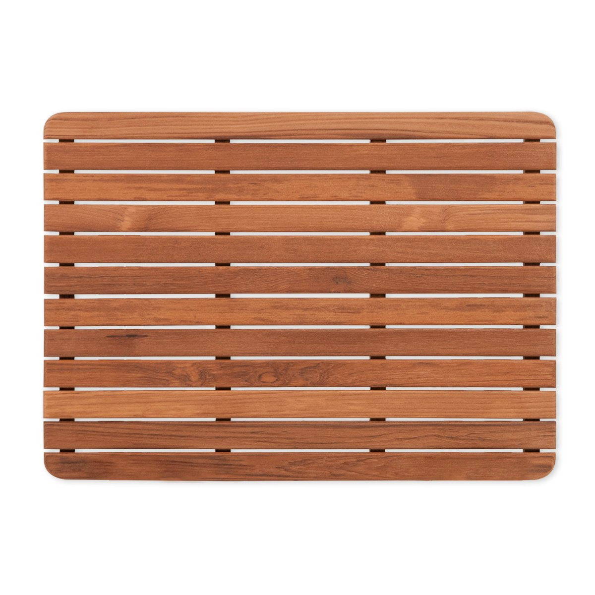 Classic Teak Slat Shower Mat/Round Corners - Nautical Luxuries