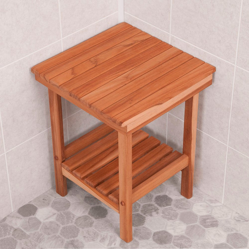 Teak Shower & Spa Mini-Bench - Nautical Luxuries