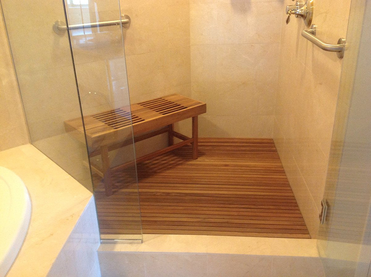 Slatted Teak Large Pool & Spa Bench - Nautical Luxuries