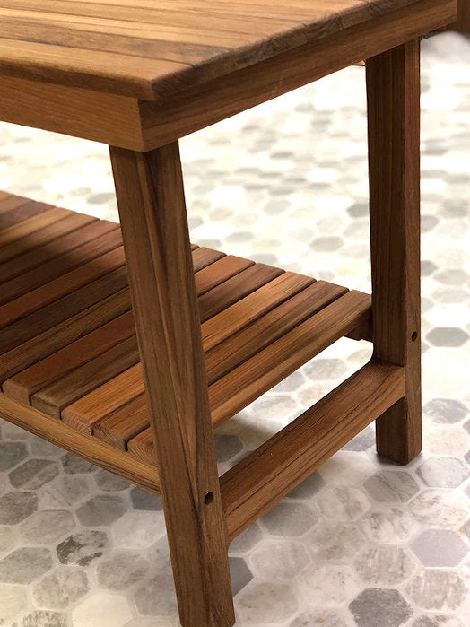 Slatted Teak Heavy-Duty Shower & Spa Bench - Nautical Luxuries