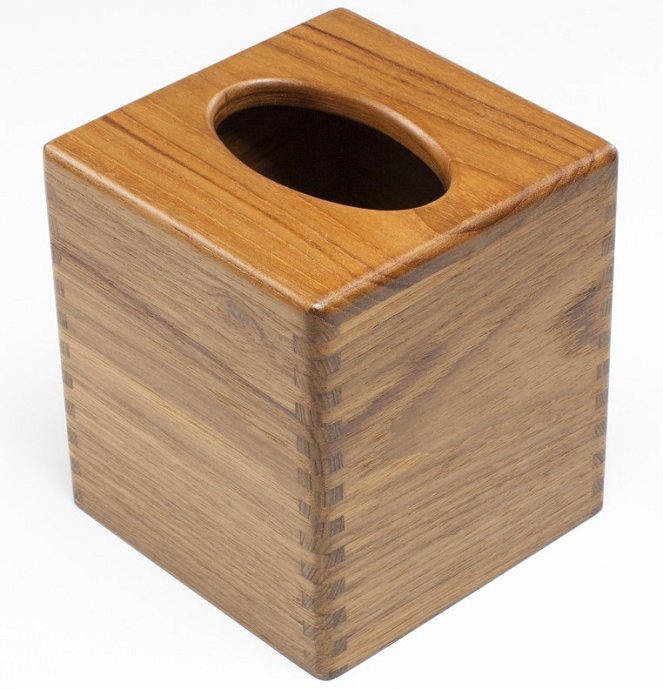 Yachting Teak Collection Cube Tissue Box Holder - Nautical Luxuries