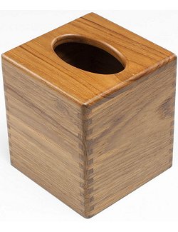 Yachting Teak Collection Cube Tissue Box Holder - Nautical Luxuries