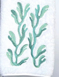 Pacific Kelp Embroidered Luxury Terry Towels - Nautical Luxuries