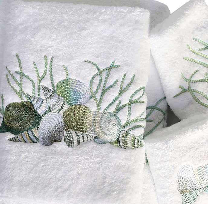 Dream Beach Shells Hand Towels - Laural Home