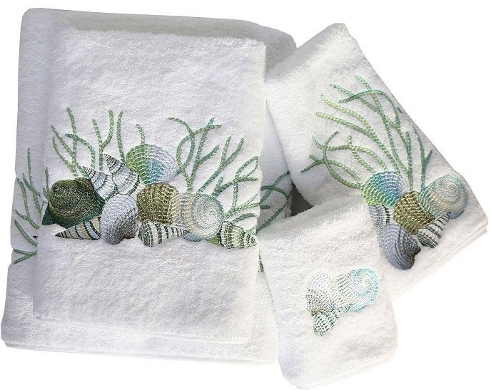 Embroidered Hand Towel - White Hand Towel with Floral Embroidery