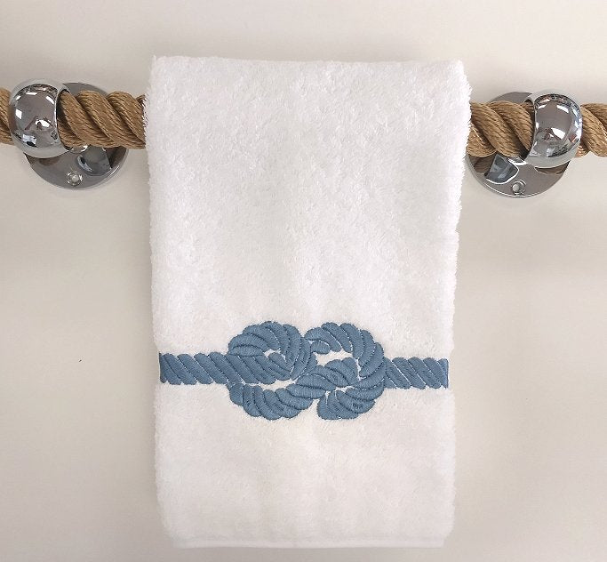 Nautical Knot Embroidered Towels