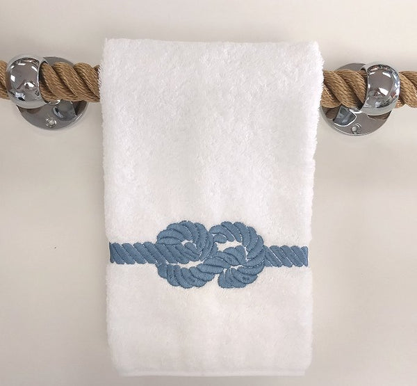 Bias Trim Embroidered Nautical Knot Towel Set