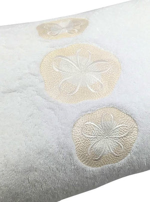 Sanibel Island Embroidered Sand Dollar Towels - Nautical Luxuries