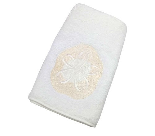Sanibel Island Embroidered Sand Dollar Towels - Nautical Luxuries