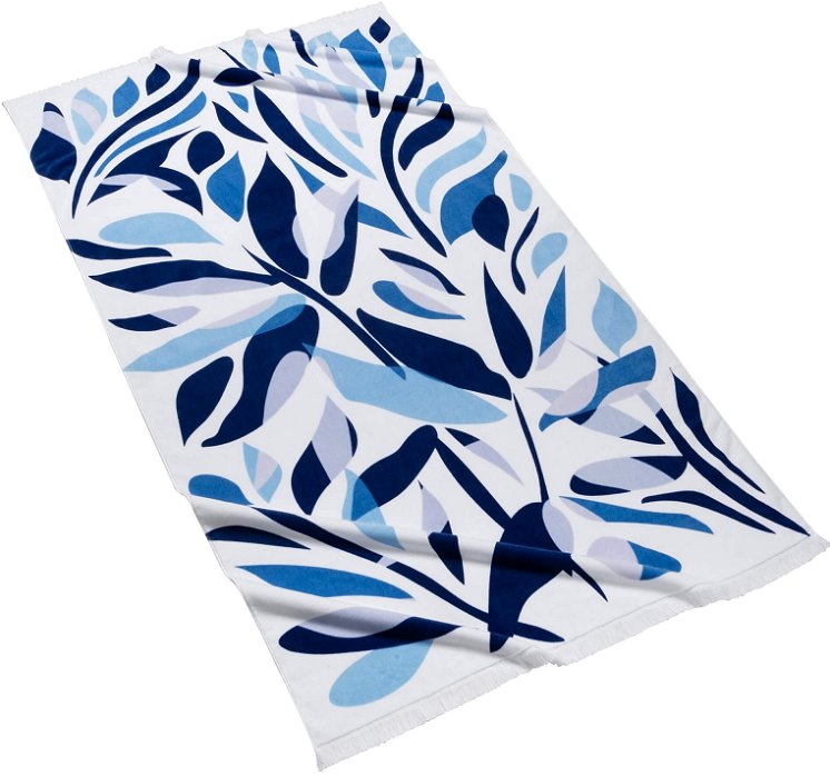 Yachting Cobalt Splash Cotton Velour 2-Pc. Beach Towel Set - Nautical Luxuries