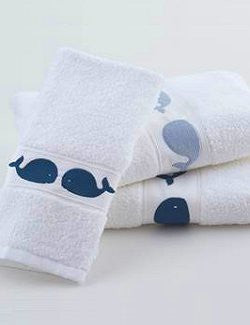 Baby Whales Embroidered Quick-Dry Towel Set - Nautical Luxuries