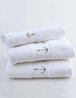 Classic Anchors Embroidered Quick-Dry Towel Sets - Nautical Luxuries