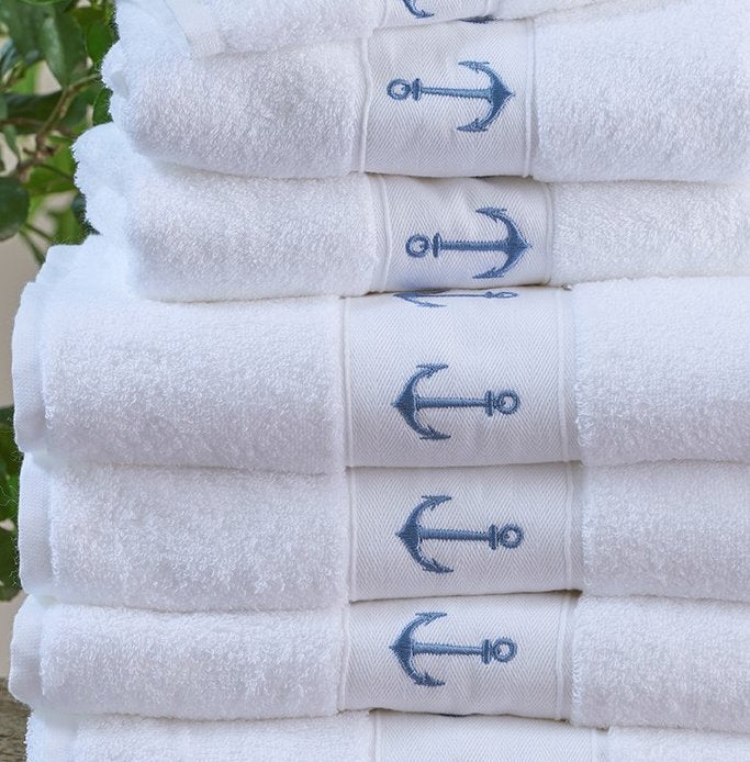 Nautical Anchor Bathroom BATH TOWEL EMBROIDERED