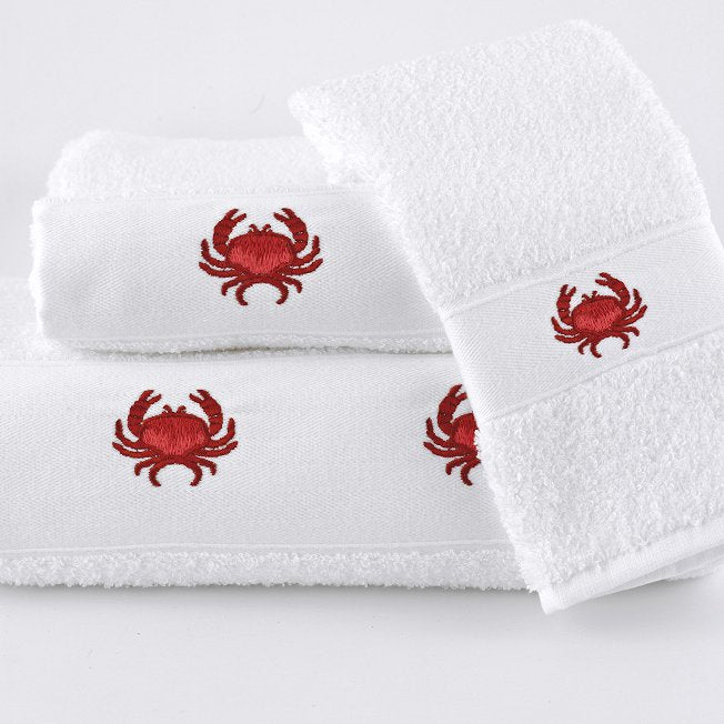 Red Crab Embroidered Quick-Dry Towel Set - Nautical Luxuries