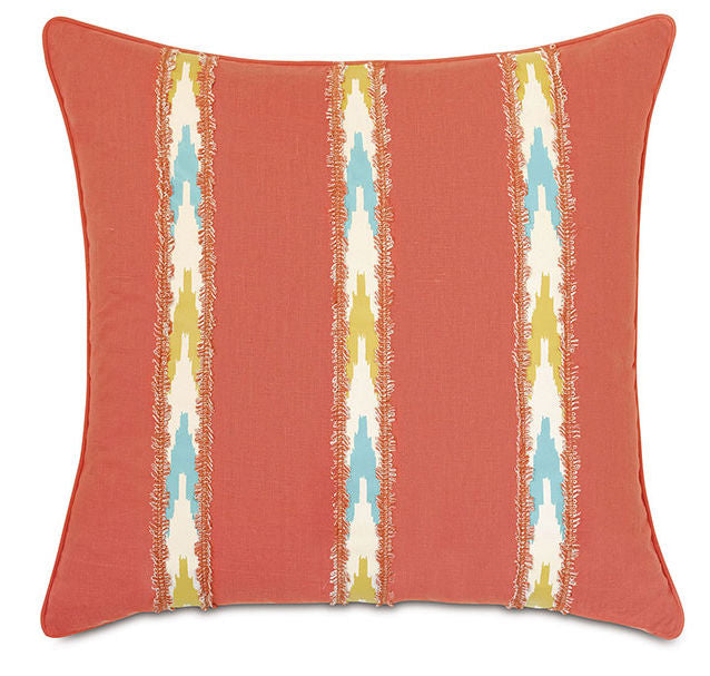 Zig Zag Multi Color Pattern Hot Pink Orange Teal Gold Throw Pillow with Insert  Included Couch Cushion