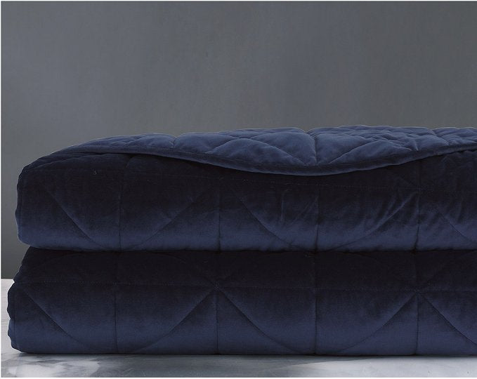 Urban Indigo Quilted Velvet Bedding Collection - Nautical Luxuries