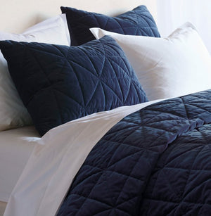 Urban Indigo Quilted Velvet Bedding Collection - Nautical Luxuries