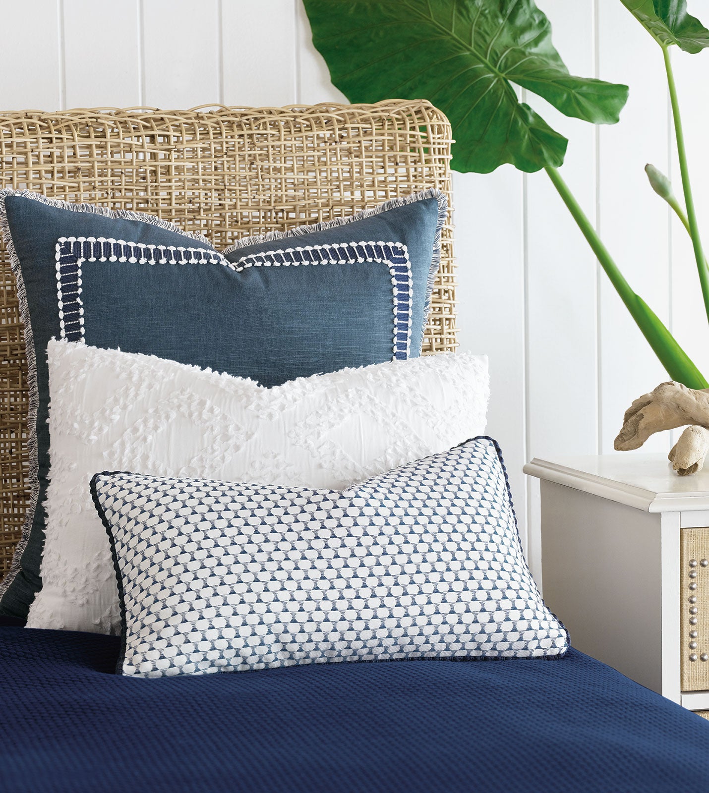 Throw Pillow Cover in BREEZE Navy Blue