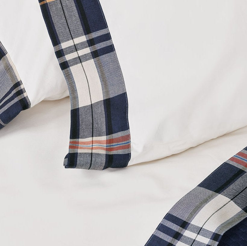 Plaid Cuff Sheet Set - Nautical Luxuries