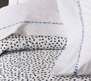 Blue Speckled Bordered Sheet Set - Nautical Luxuries