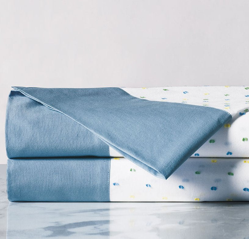 Dobby Dots Cuffed Sheet Set - Nautical Luxuries