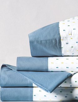 Dobby Dots Cuffed Sheet Set - Nautical Luxuries