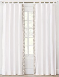 Bordered Beach House Cotton Curtain Panels - Nautical Luxuries