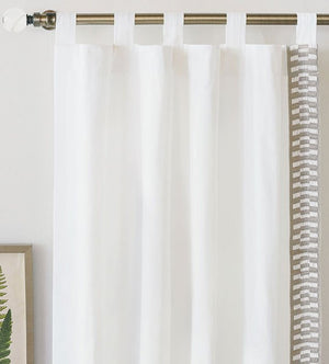 Bordered Beach House Cotton Curtain Panels - Nautical Luxuries