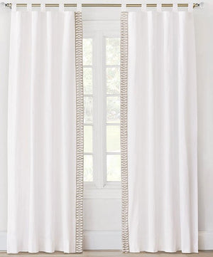 Bordered Beach House Cotton Curtain Panels - Nautical Luxuries