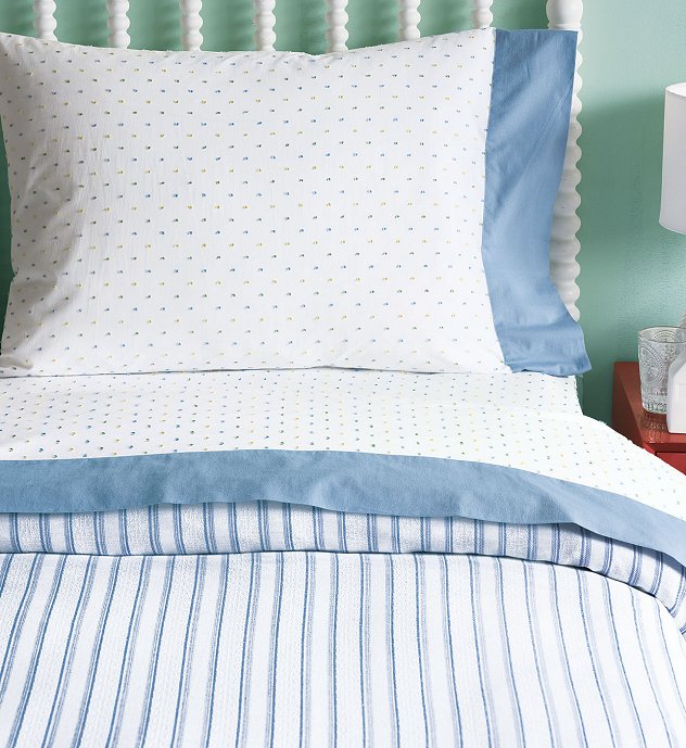 Dobby Dots Cuffed Sheet Set - Nautical Luxuries